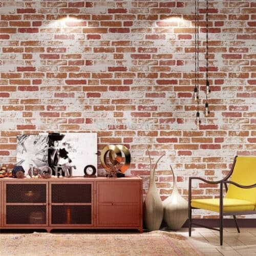 Papier peint effet brique industriel
