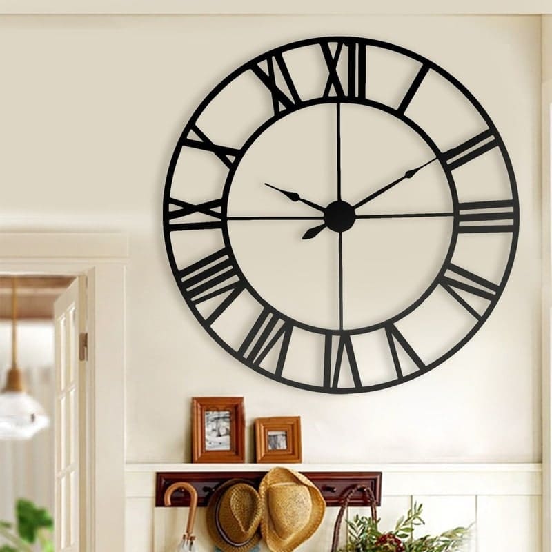 Grande horloge vintage style industrielle