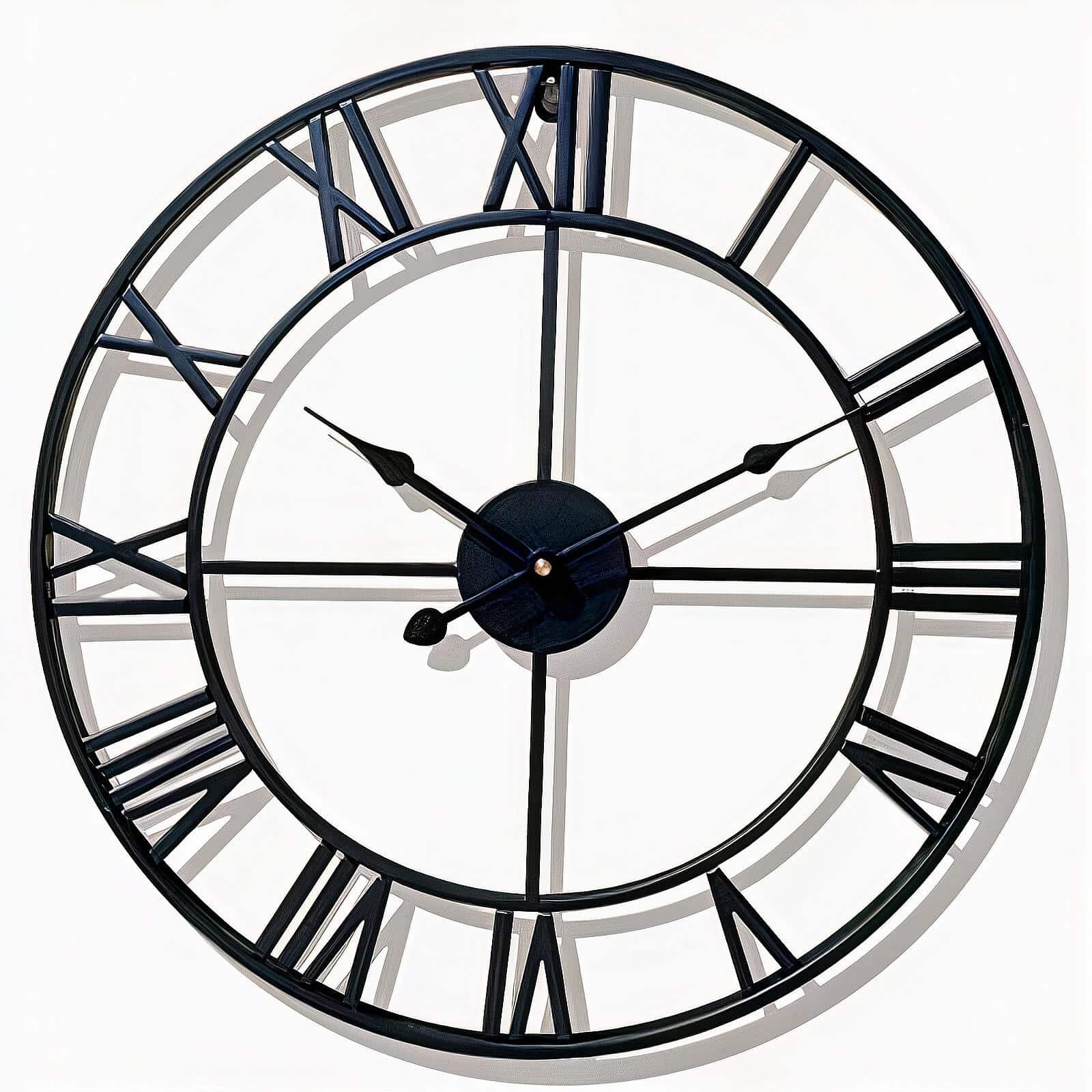 Grande horloge industrielle vintage noire