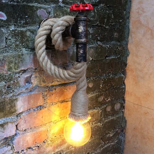 Applique murale industrielle corde