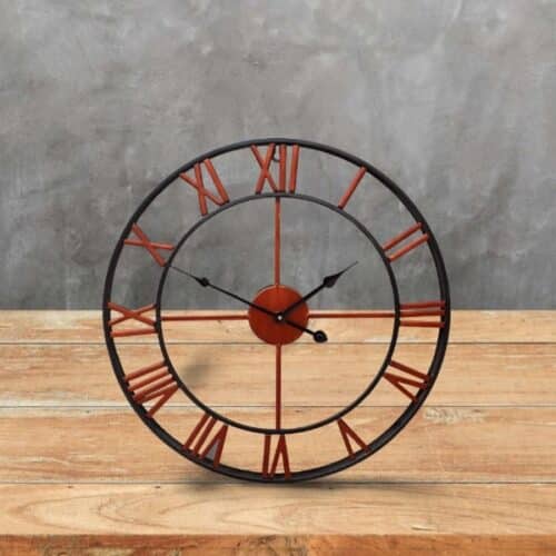 Horloge industrielle rouge