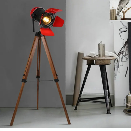 Lampadaire Industriel Bois Métal