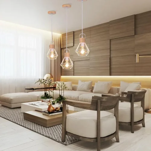 Suspension industrielle blanche trio